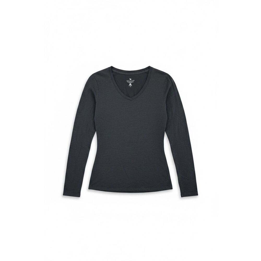 Seg’Ments 100% Merino Wool Women’s Baselayer Size Small Gray V Neck
